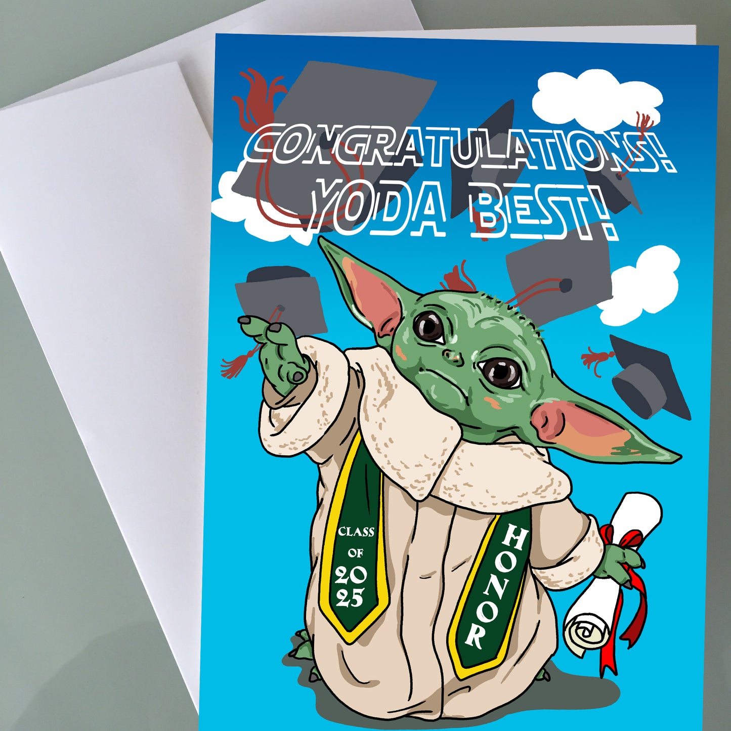 Baby Yoda Graduation Card - Yoda Best!