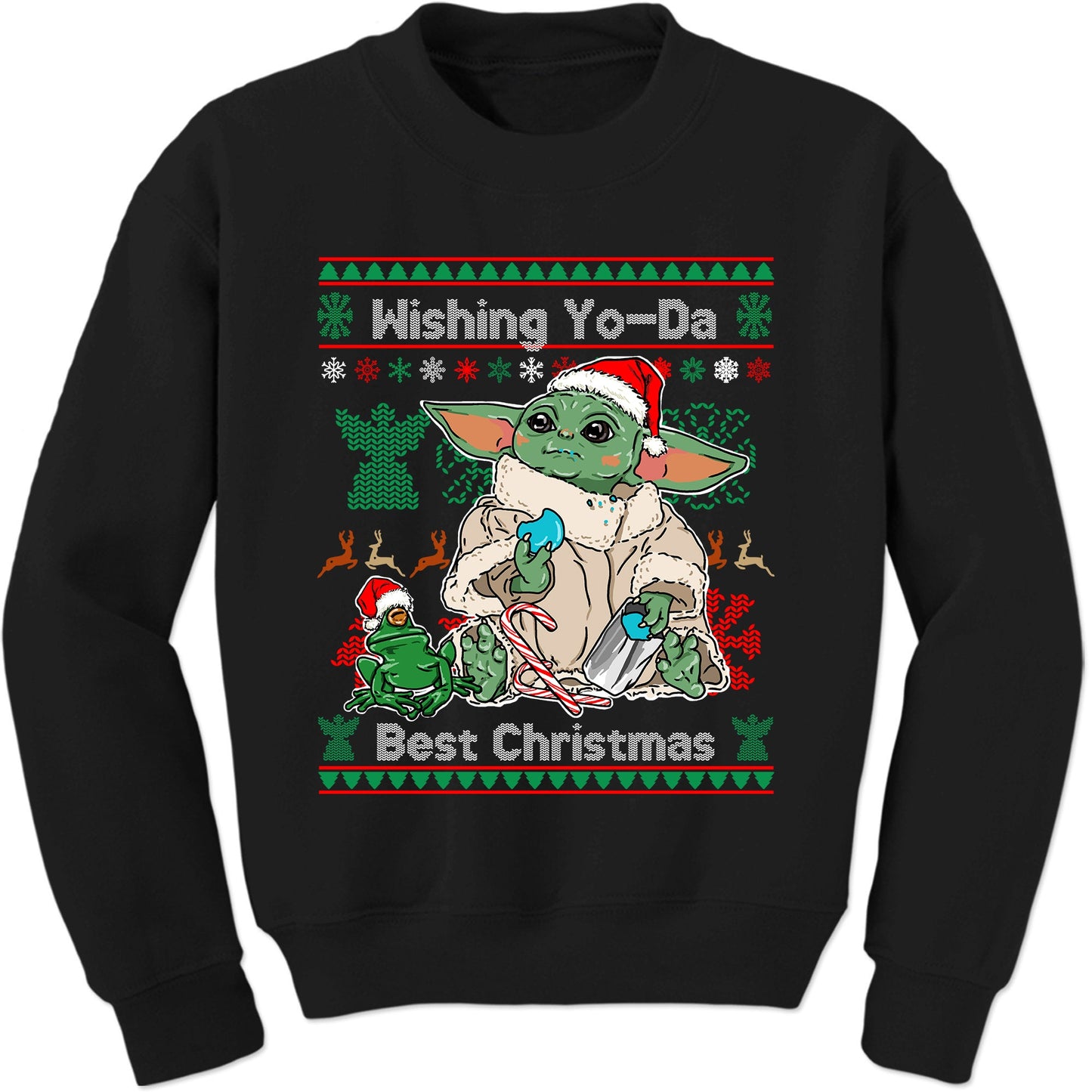 Baby Yoda Ugly Christmas Sweater - Macaron