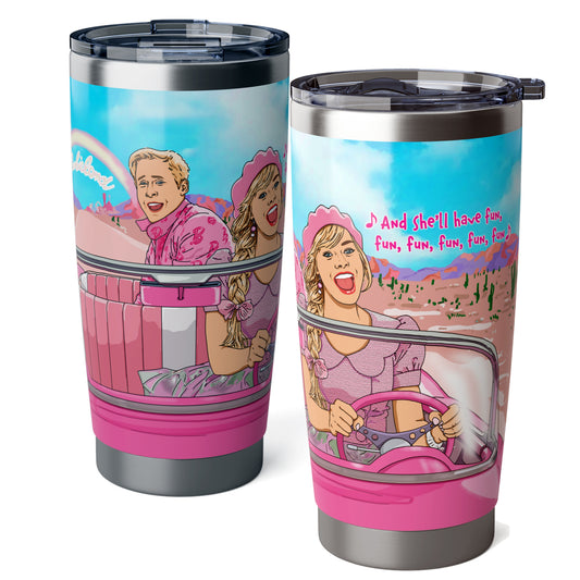 Barbie & Ken Tumbler - Pink Corvette