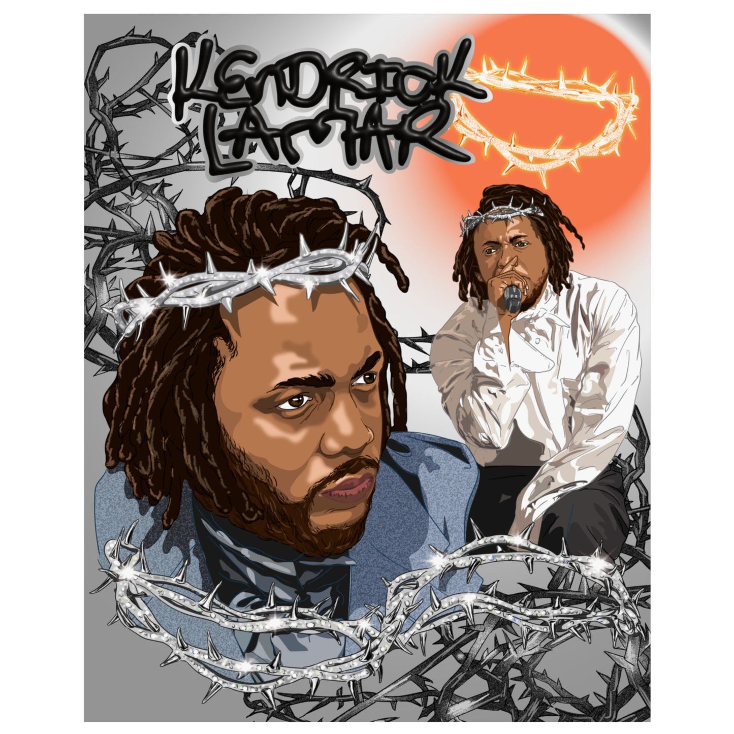 Kendrick Lamar Poster - Crown of Thorns