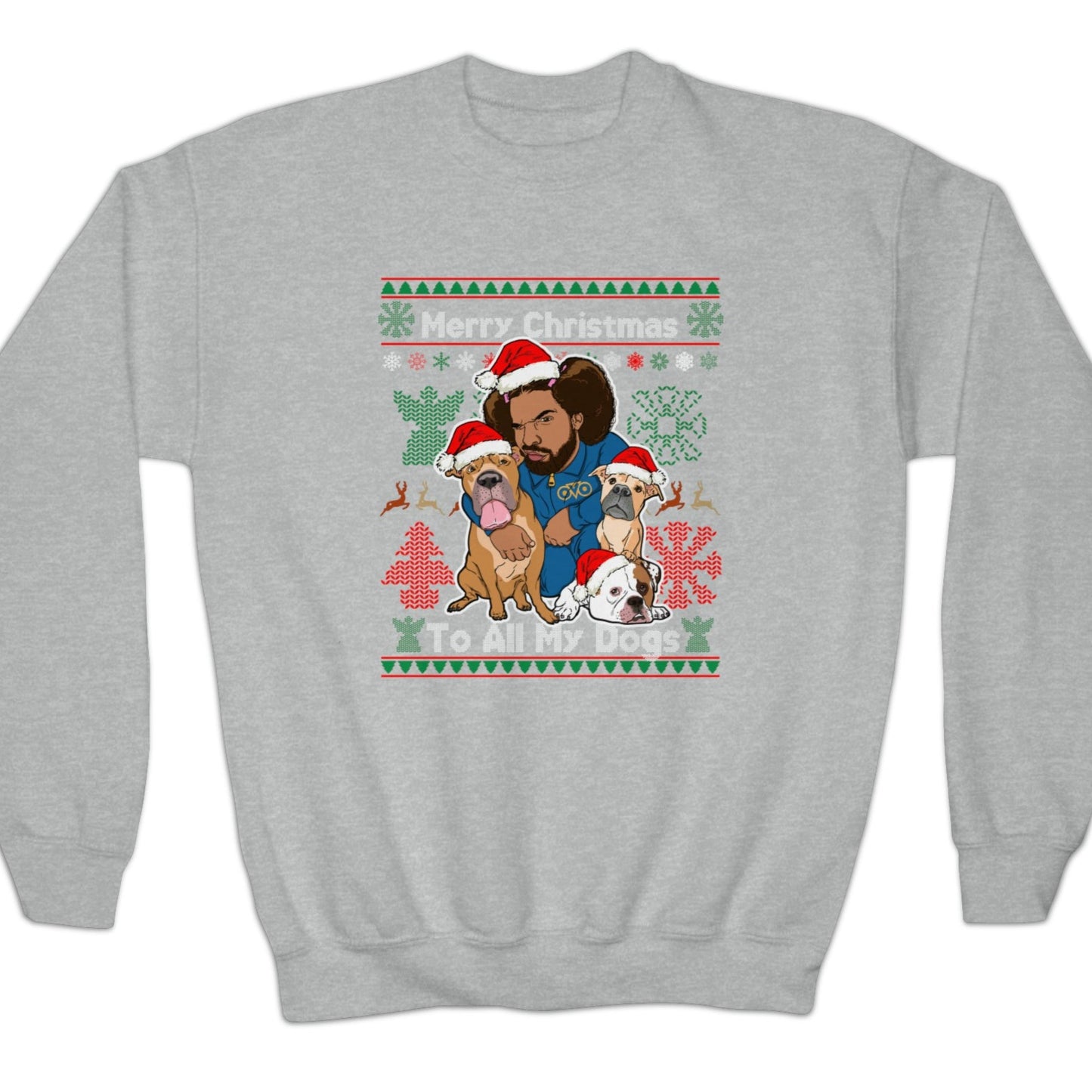Drake Kid's Ugly Christmas Sweater - For All The Dogs