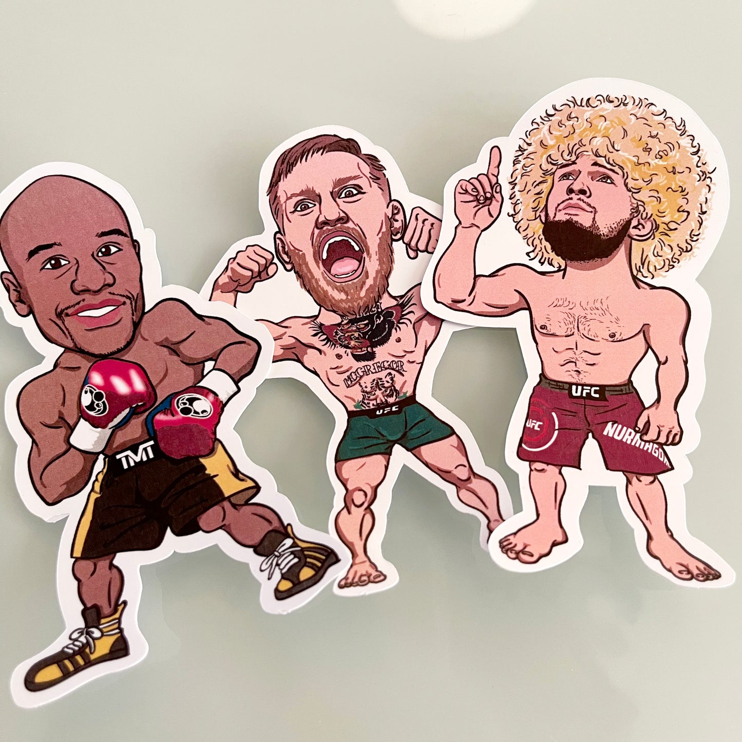 Conor McGregor, Floyd Mayweather, Khabib Stickers Set - Fighters