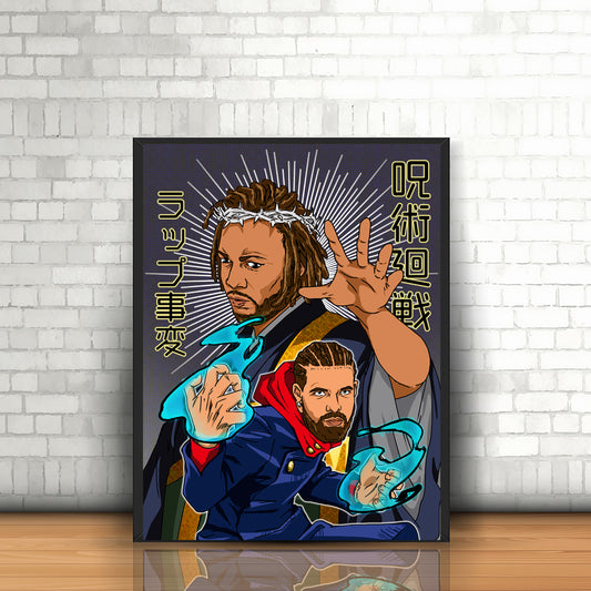 Drake, Kendrick Lamar Poster - Jujutsu Kaisen