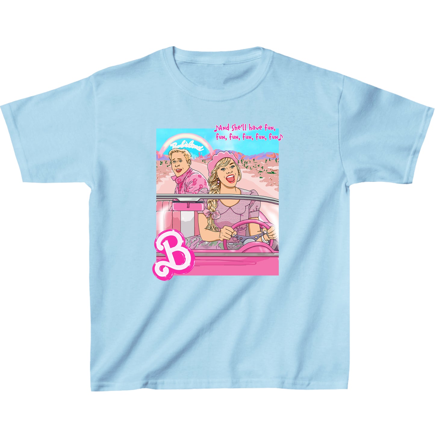 Barbie & Ken Kid's T-Shirt - Pink Corvette