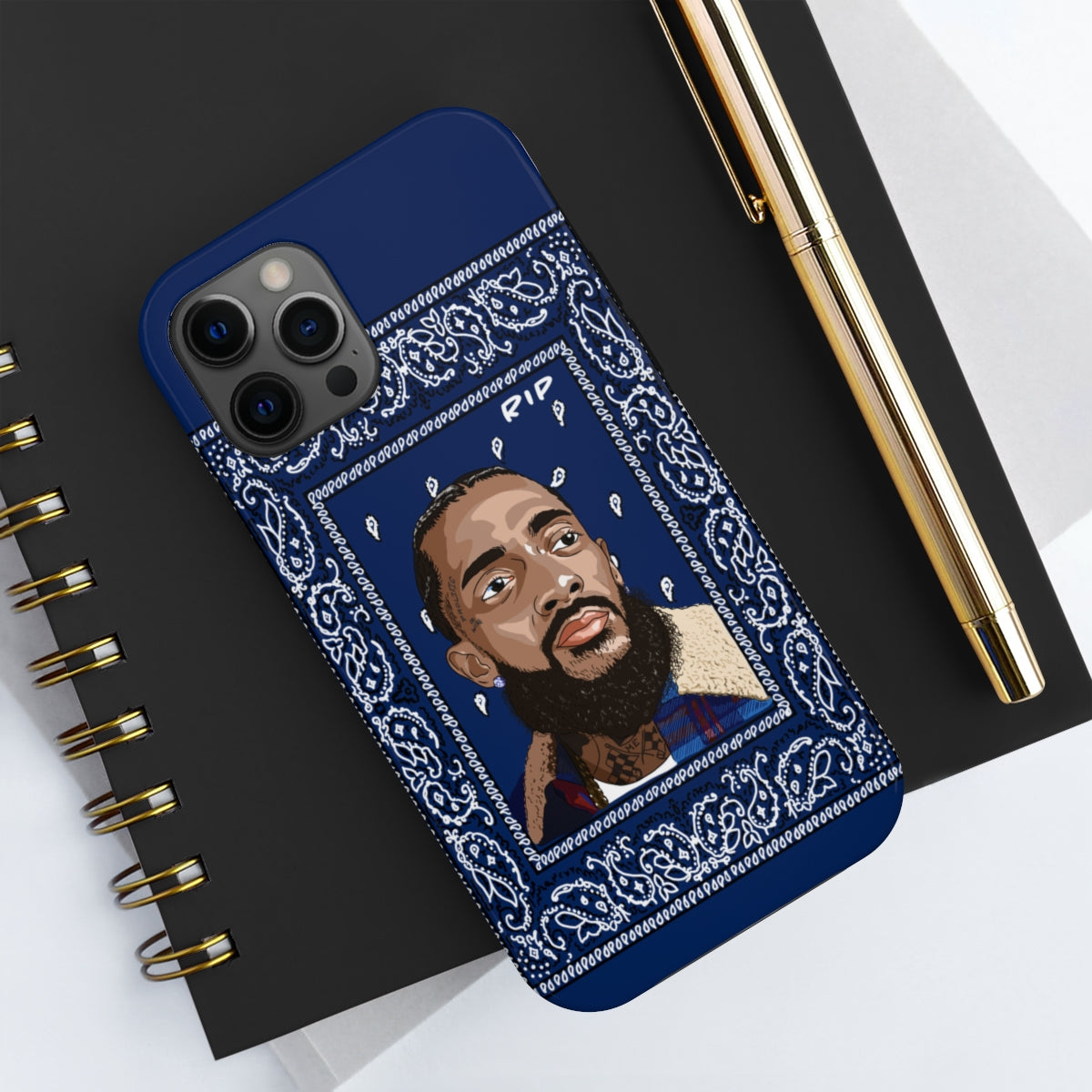 Nipsey Hussle iPhone Case - Blue Bandana