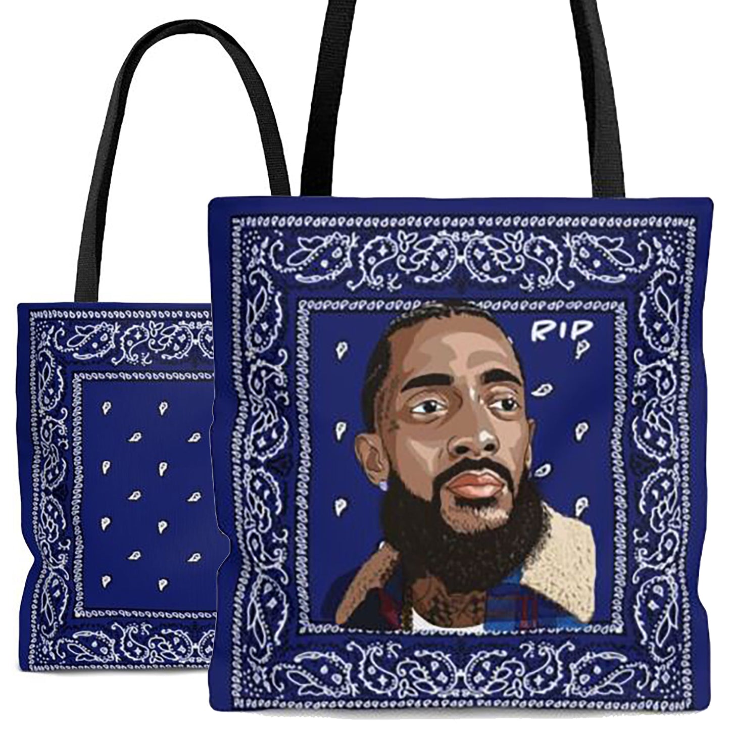 Nipsey Hussle Tote Bag - Blue Bandana