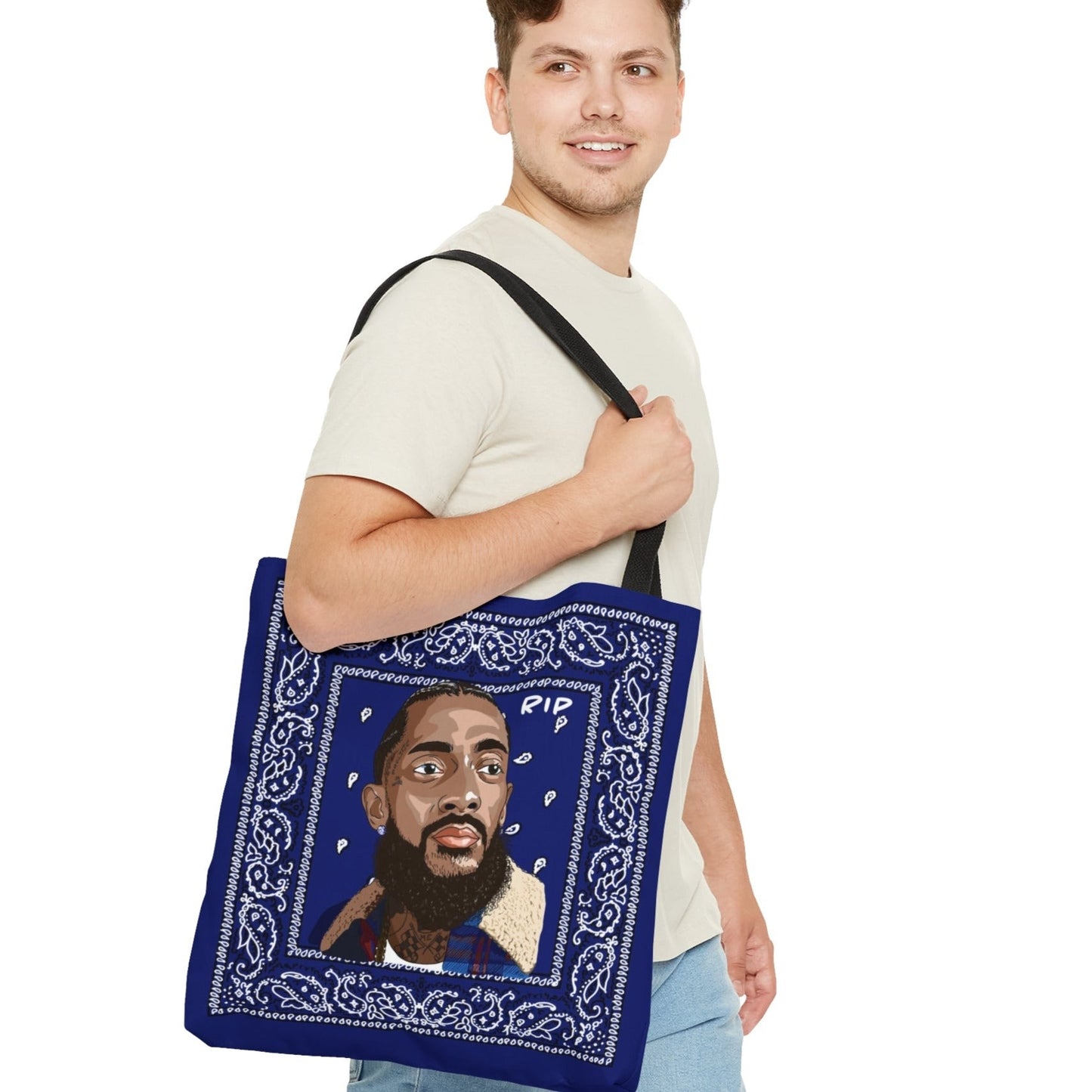 Nipsey Hussle Tote Bag - Blue Bandana