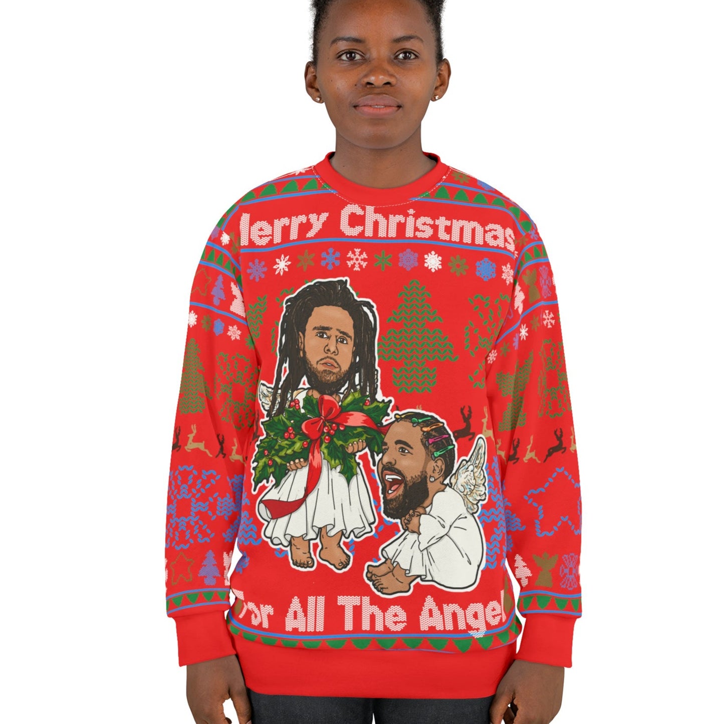 Drake, J Cole Ugly Christmas Sweater Full - Angels