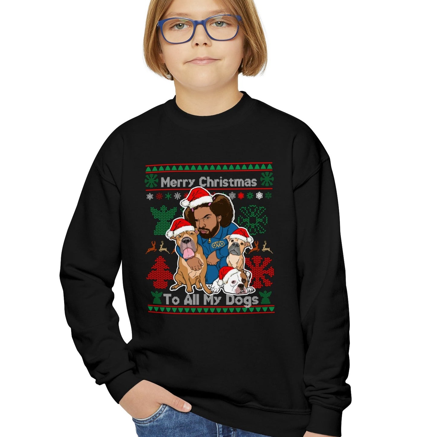 Drake Kid's Ugly Christmas Sweater - For All The Dogs