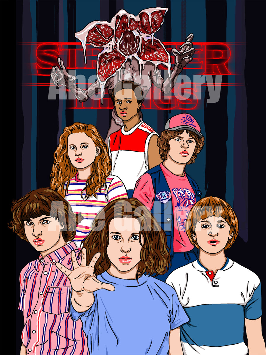 Stranger Things Poster - The Crew, Fan Art Print Accessories Gifts 