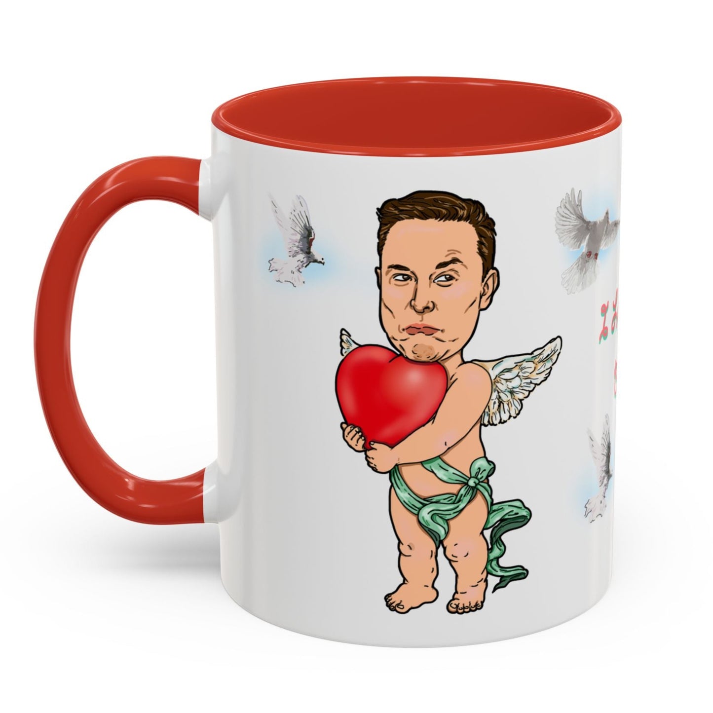 Donald Trump, Elon Musk Valentine's Coffee Mug - Cupids
