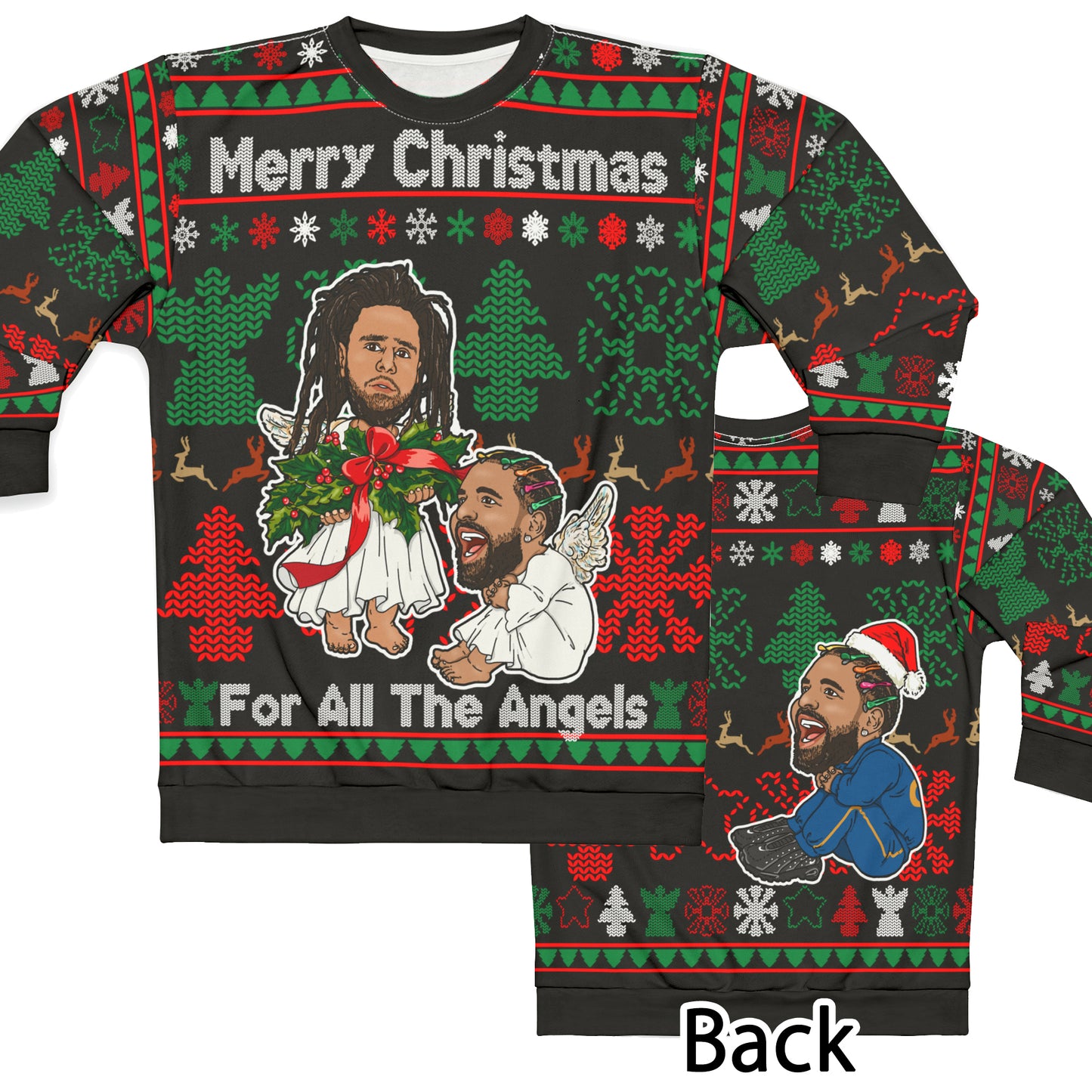Drake, J Cole Ugly Christmas Sweater Full - Angels