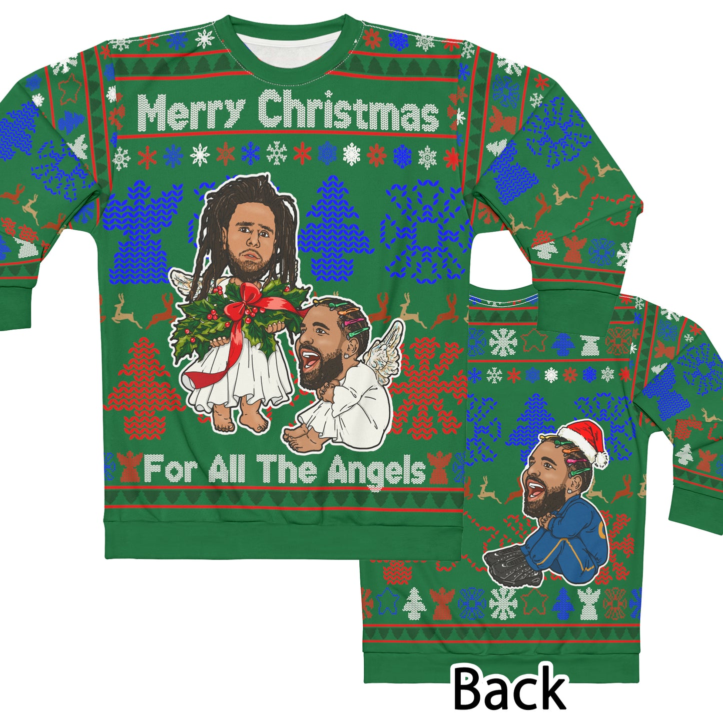 Drake, J Cole Ugly Christmas Sweater Full - Angels