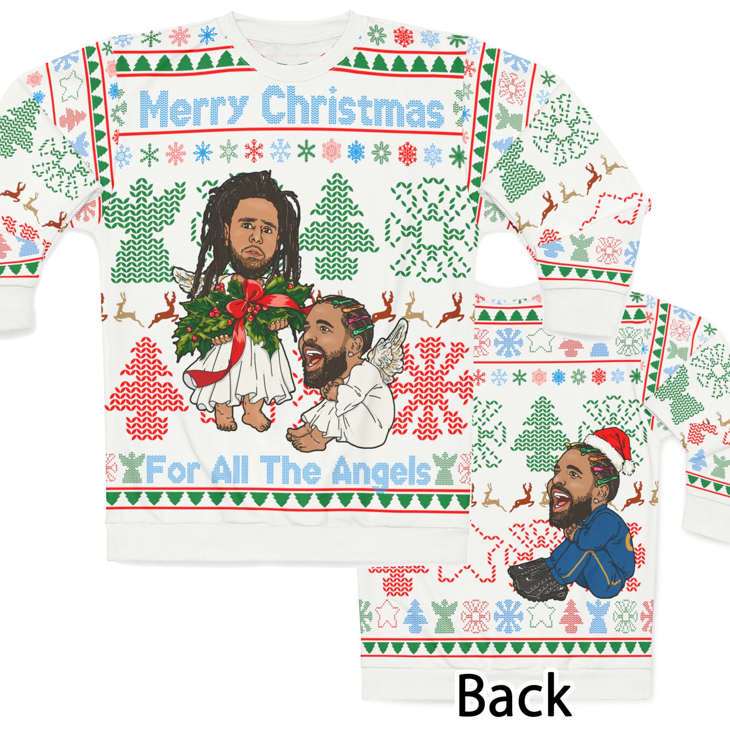Drake, J Cole Ugly Christmas Sweater Full - Angels