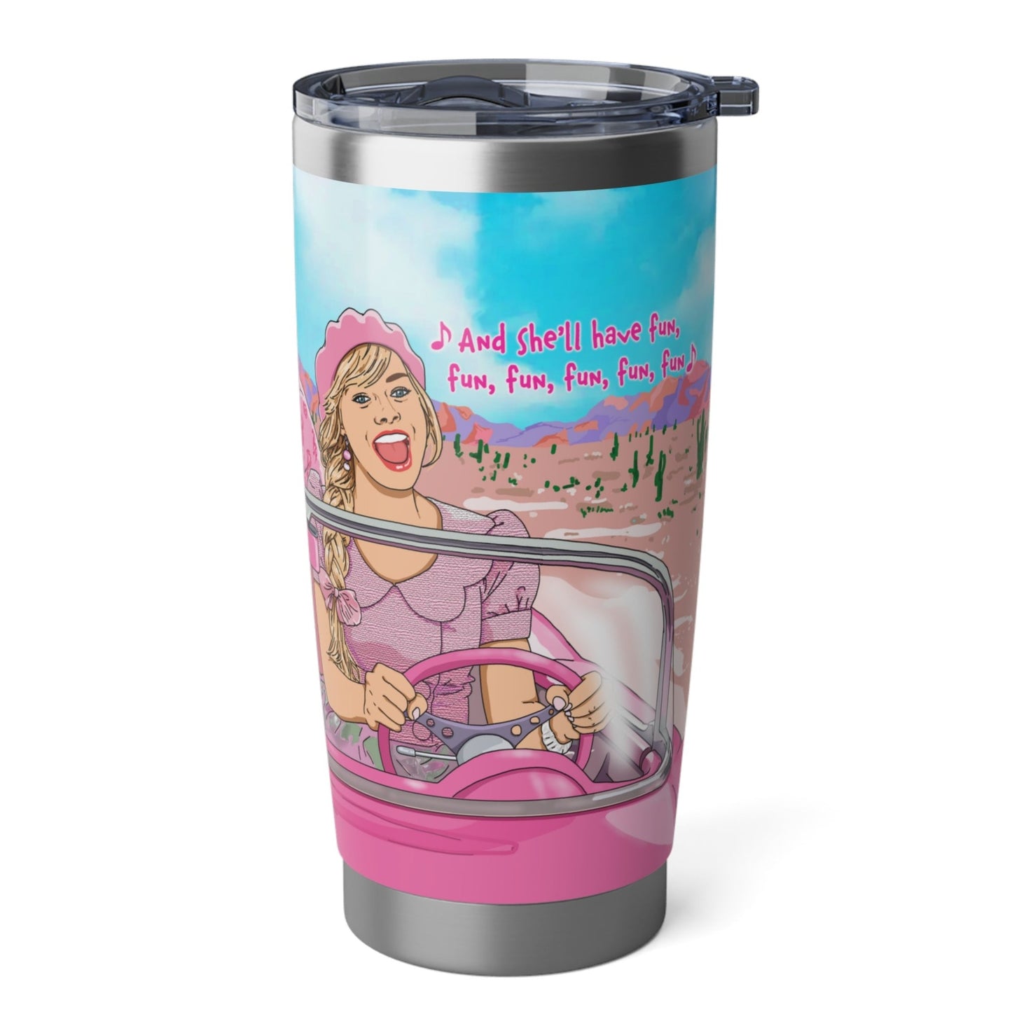 Barbie & Ken Tumbler - Pink Corvette