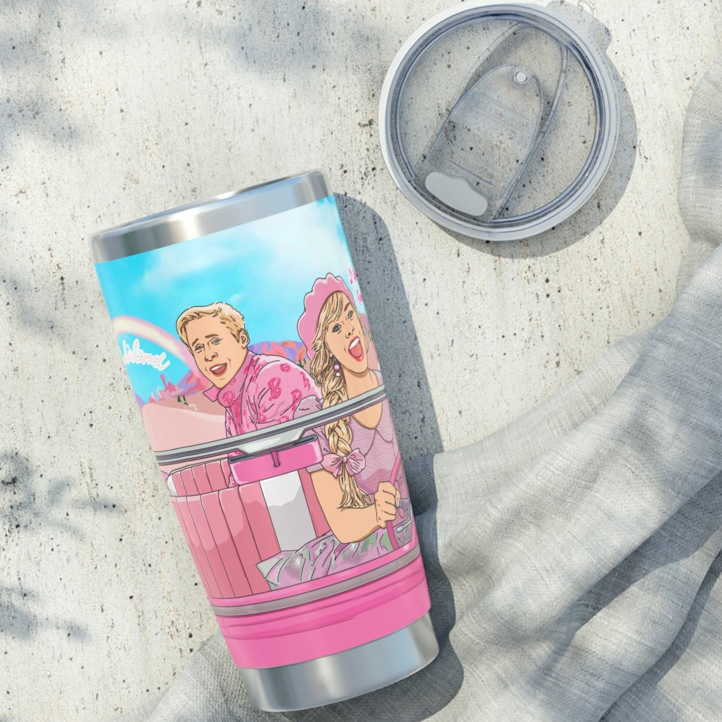 Barbie & Ken Tumbler - Pink Corvette