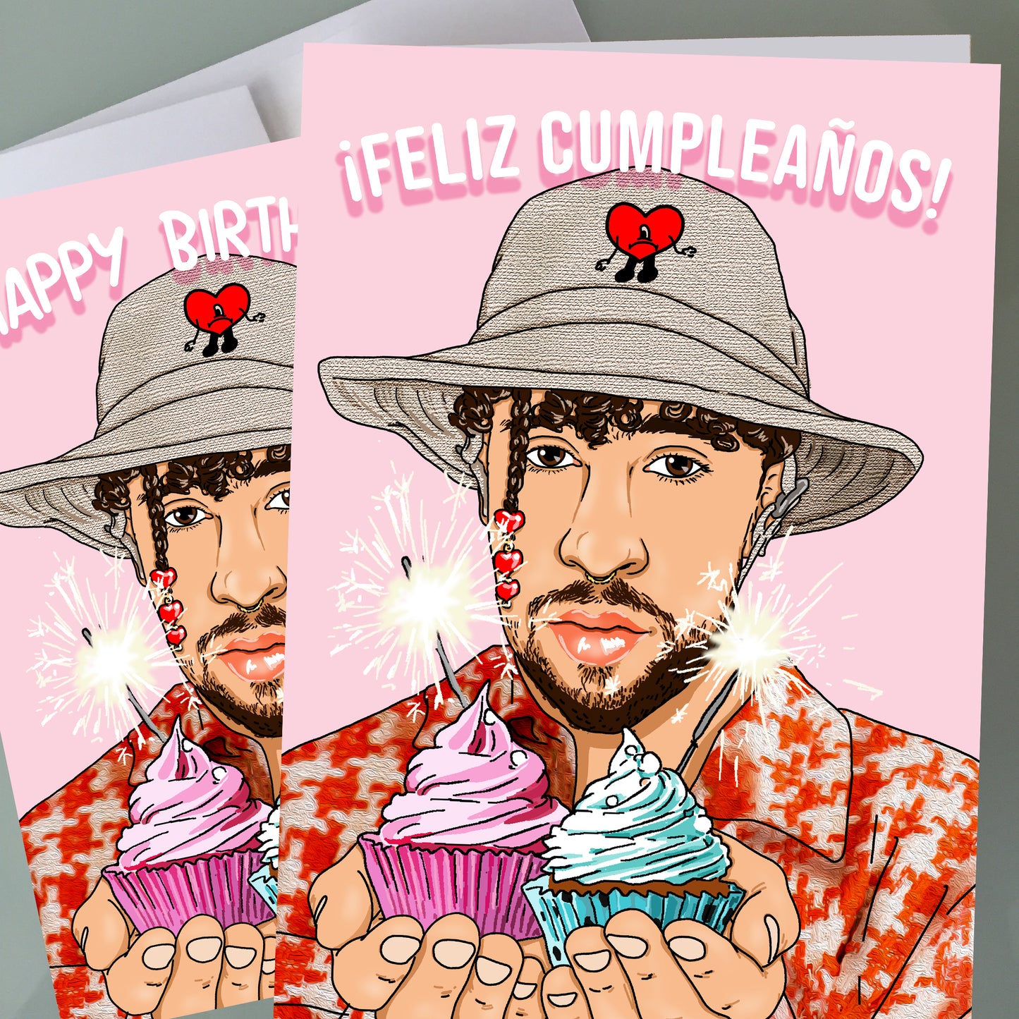 Bad Bunny Birthday Card - Feliz Cumpleaños