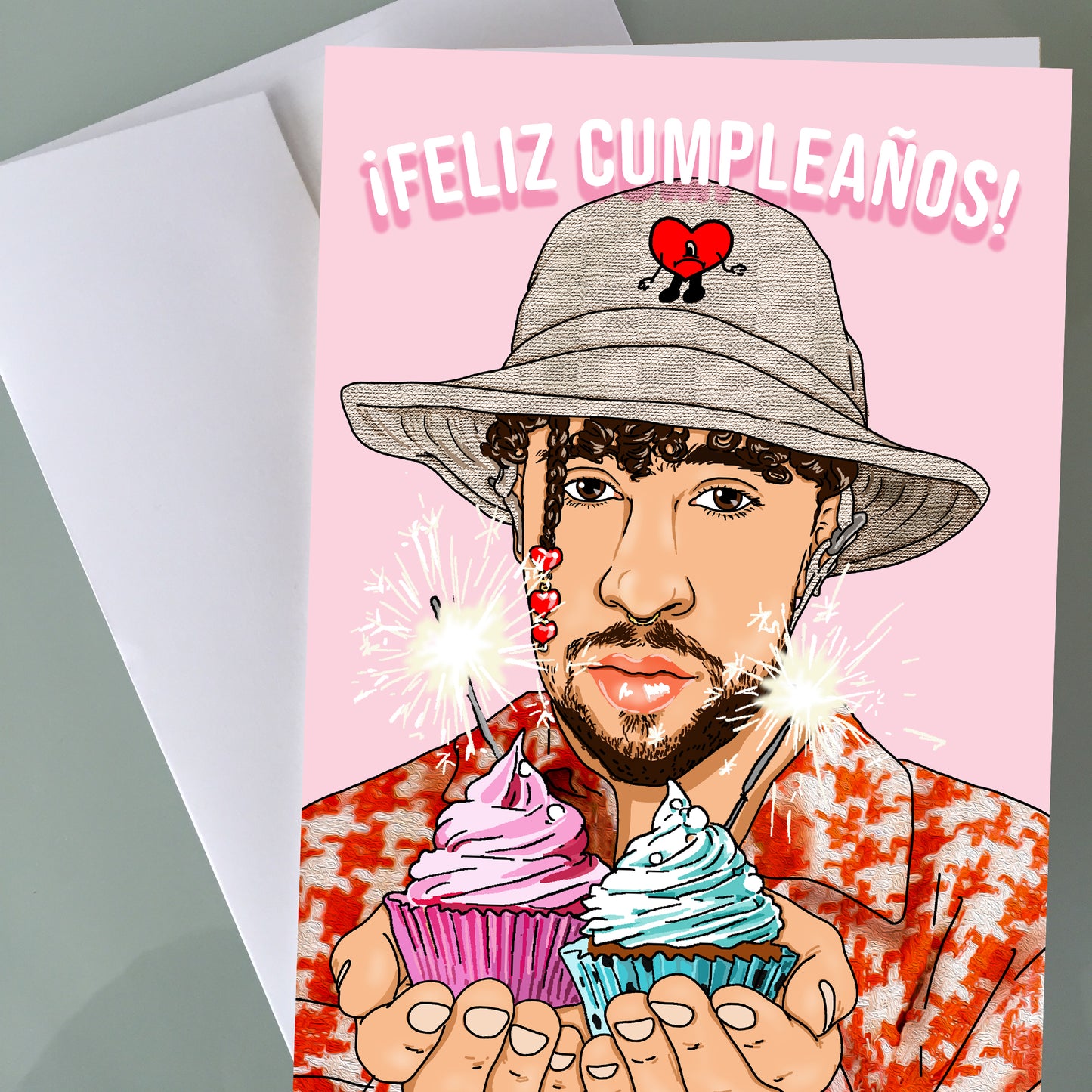Bad Bunny Birthday Card - Feliz Cumpleaños