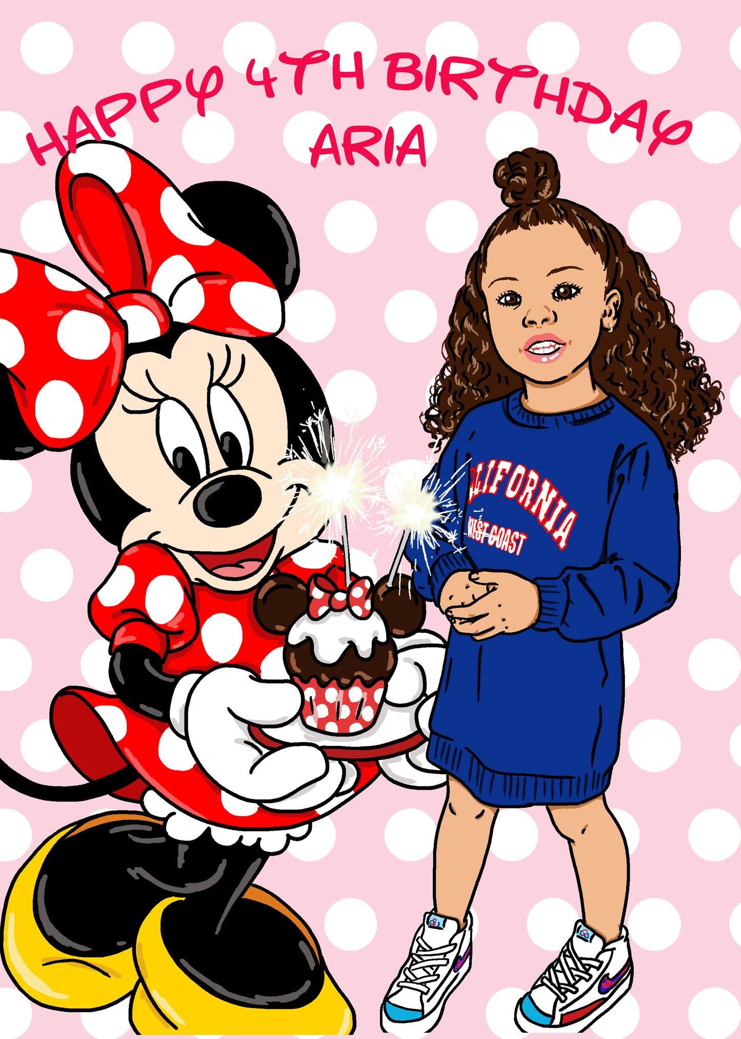 Custom Diseny Birthday Card - Prince & Princess