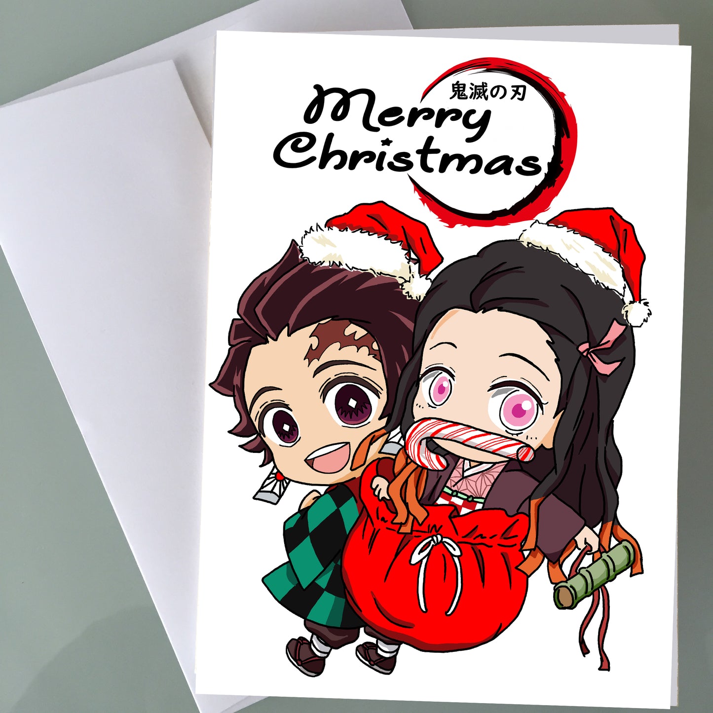 Demon Slayer Christmas Card - Tanjiro & Nezuko