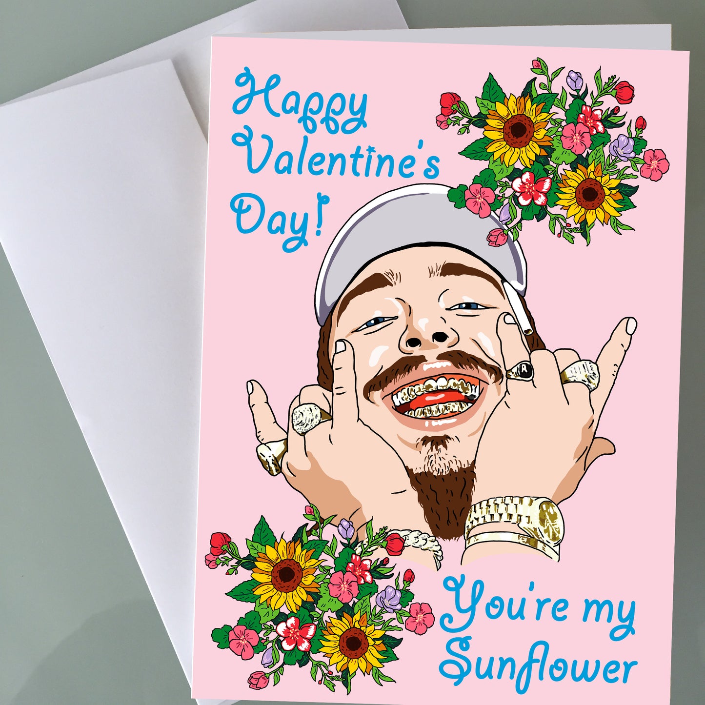Post Malone Valentine's Day Card - Sunflower