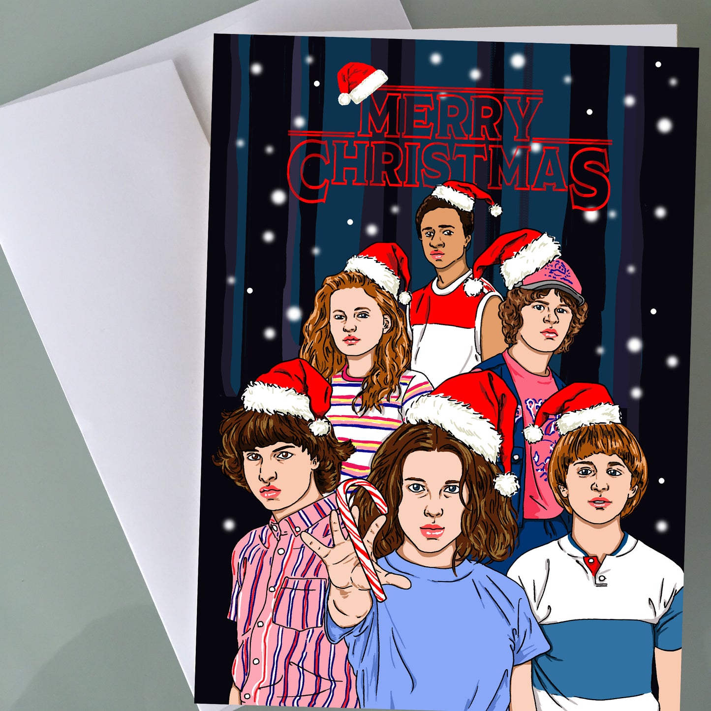 Stranger Things Christmas Card - The Crew