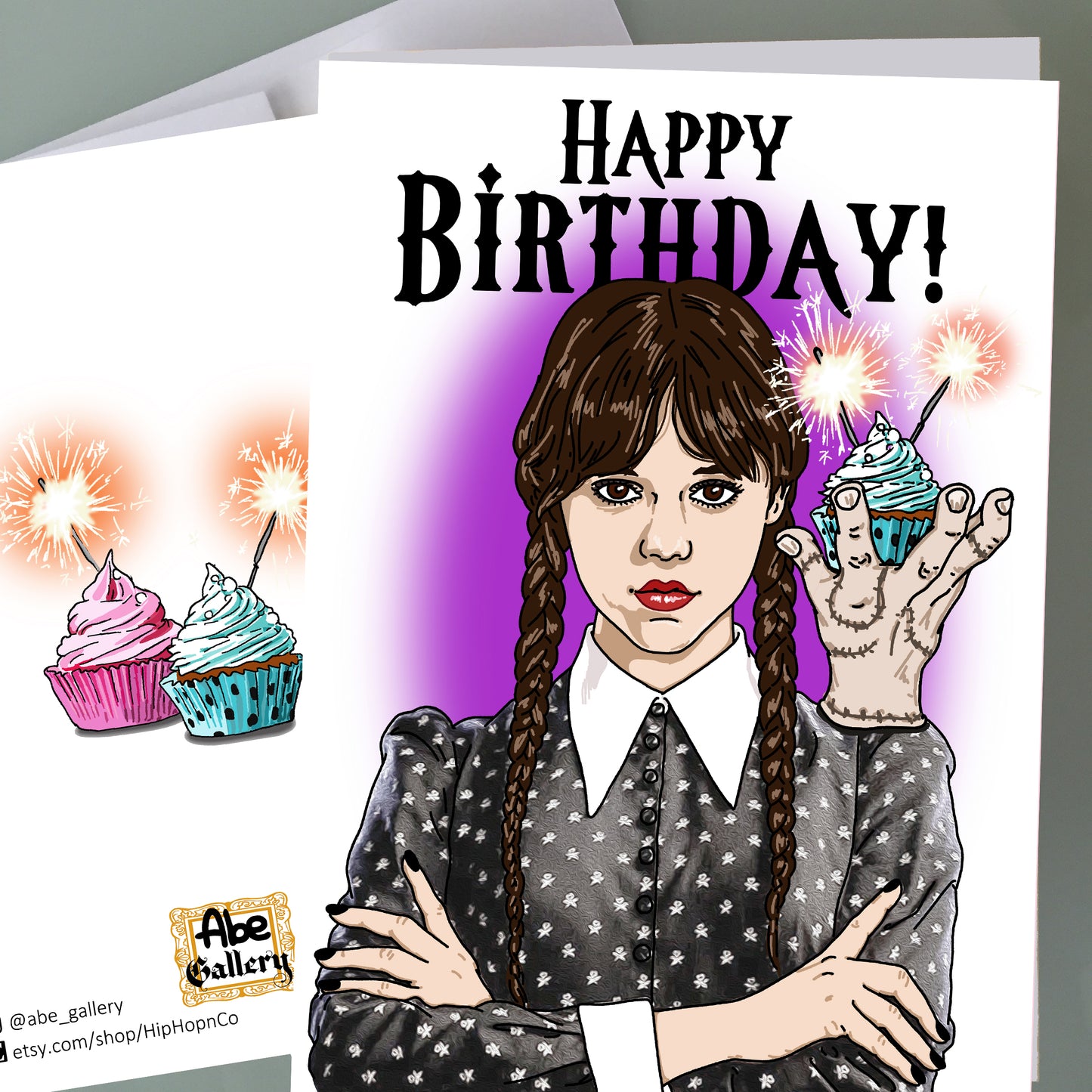 Wednesday Addams Birthday Card - Thing