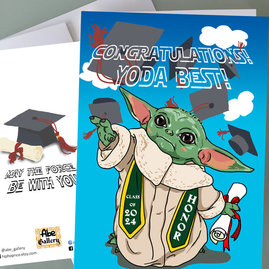 Baby Yoda Graduation Card - Yoda Best!