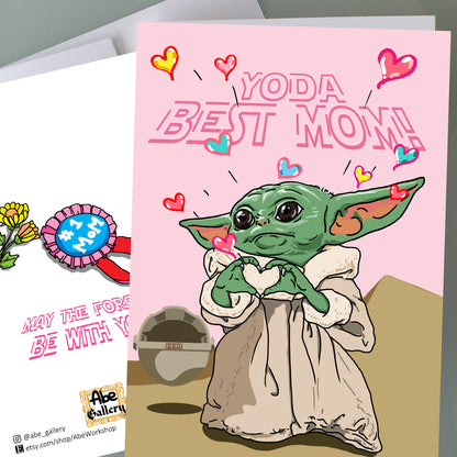 Baby Yoda Mother's Day Card - Yoda Best Mom!