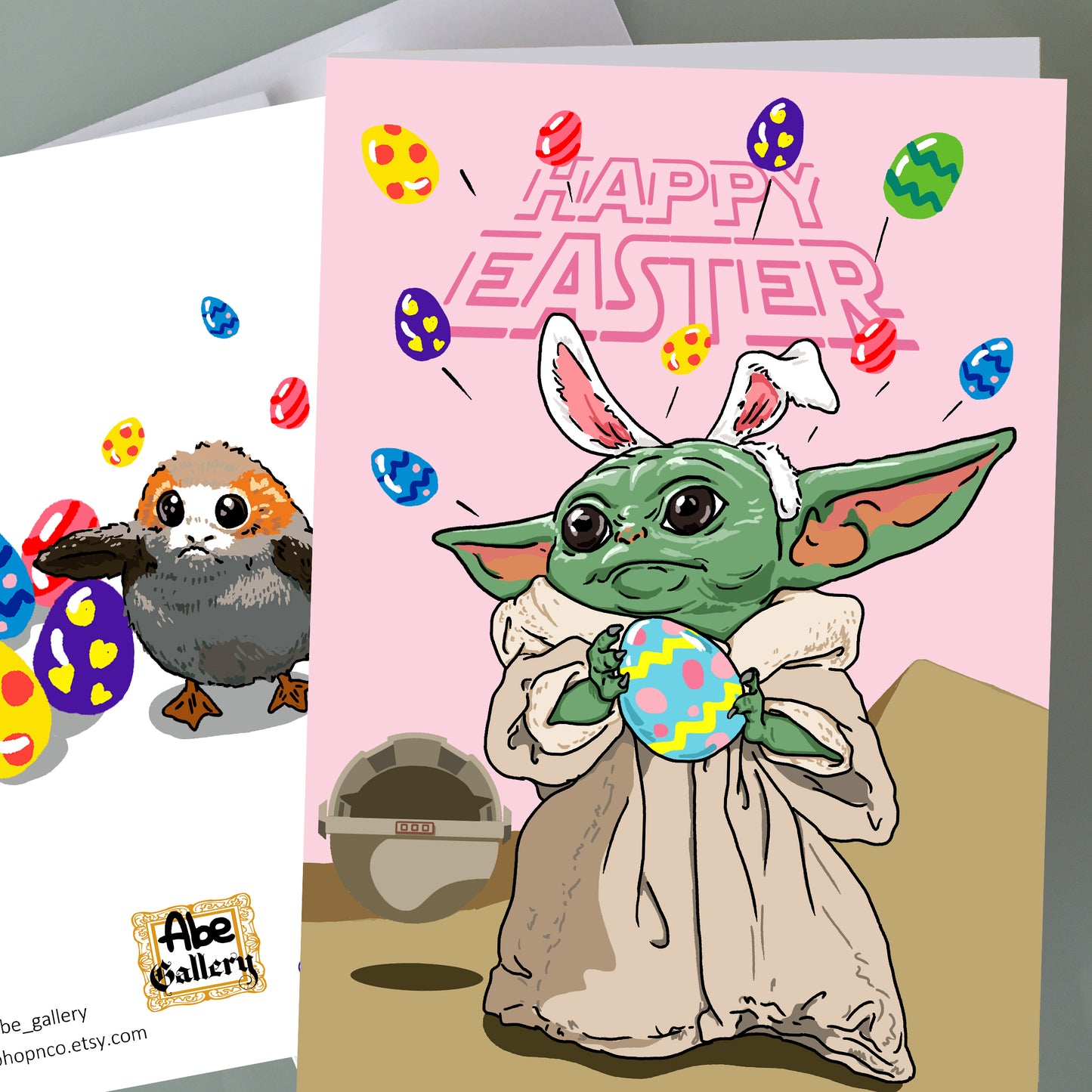 Baby Yoda Easter Card - Bunny Yoda