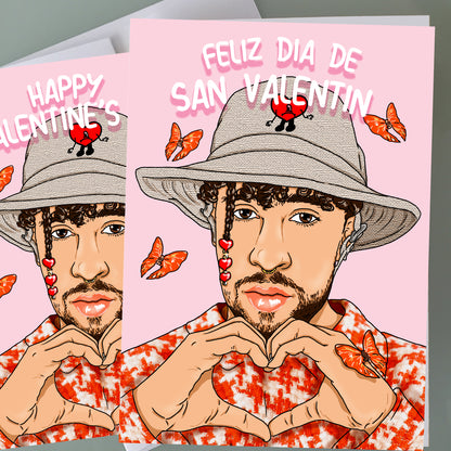 Bad Bunny Valentine's Day Card - San Valentin