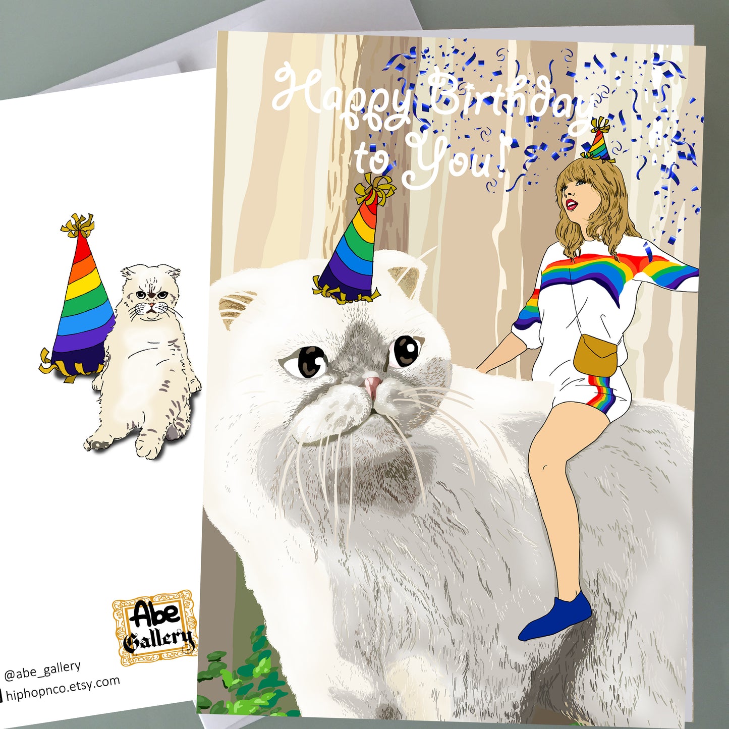Taylor Swift Birthday Card - Caticorn