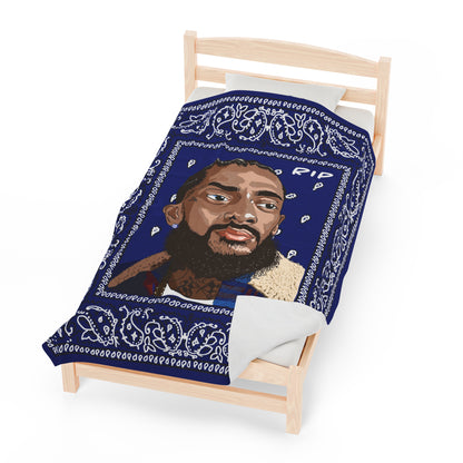 Nipsey Hussle Blankets - Blue Bandana