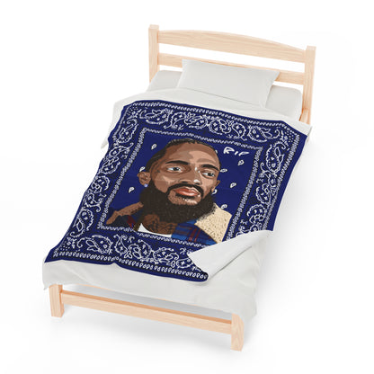 Nipsey Hussle Blankets - Blue Bandana