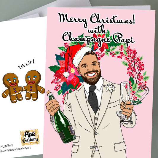 Drake Christmas Card - Champagne Poetry