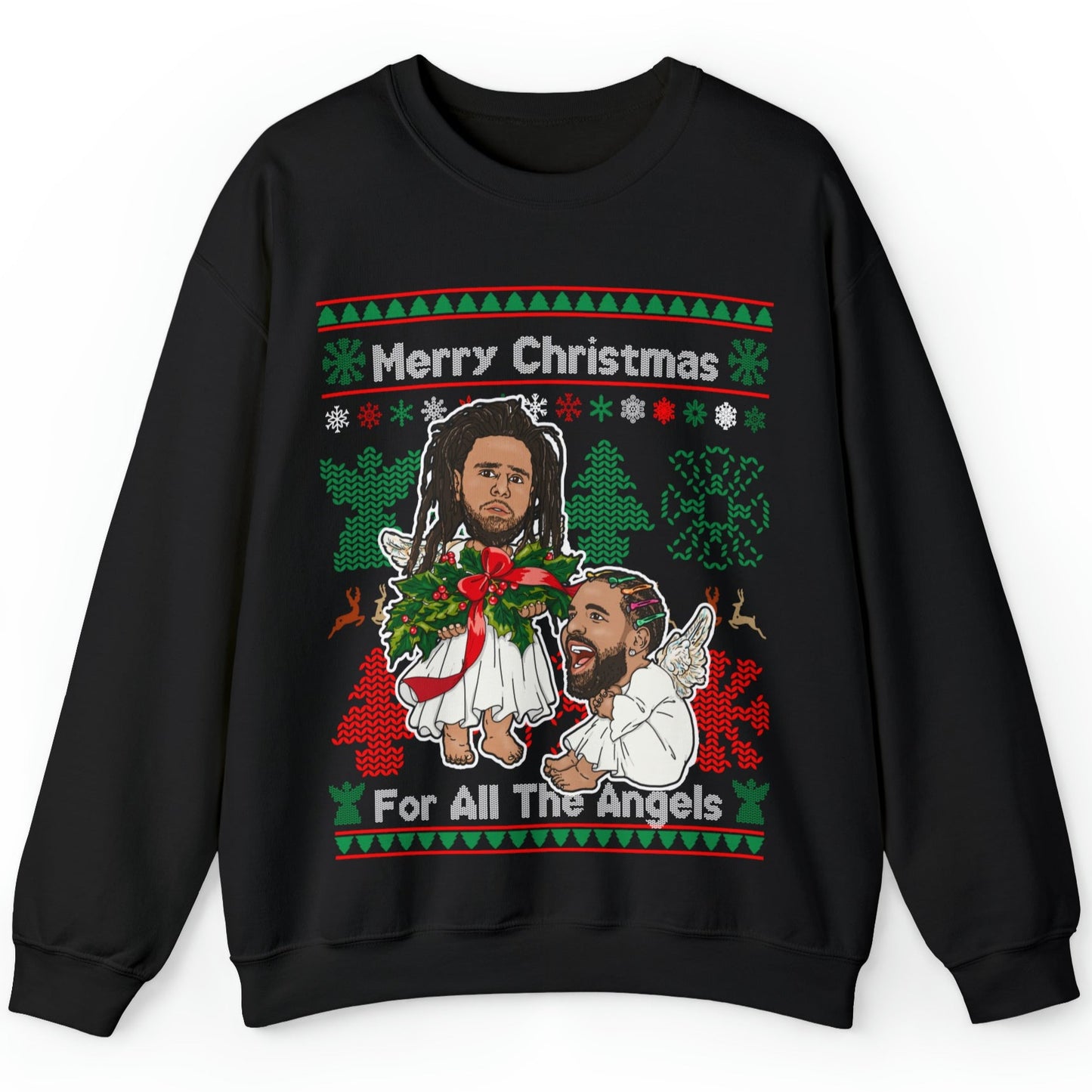 Drake, J Cole Ugly Christmas Sweater - Angels