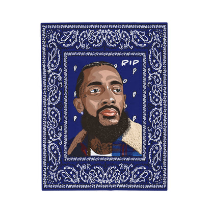 Nipsey Hussle Blankets - Blue Bandana