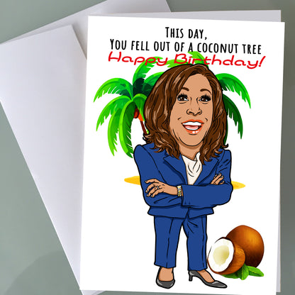 Kamala Harris Birthday Card - Coconut