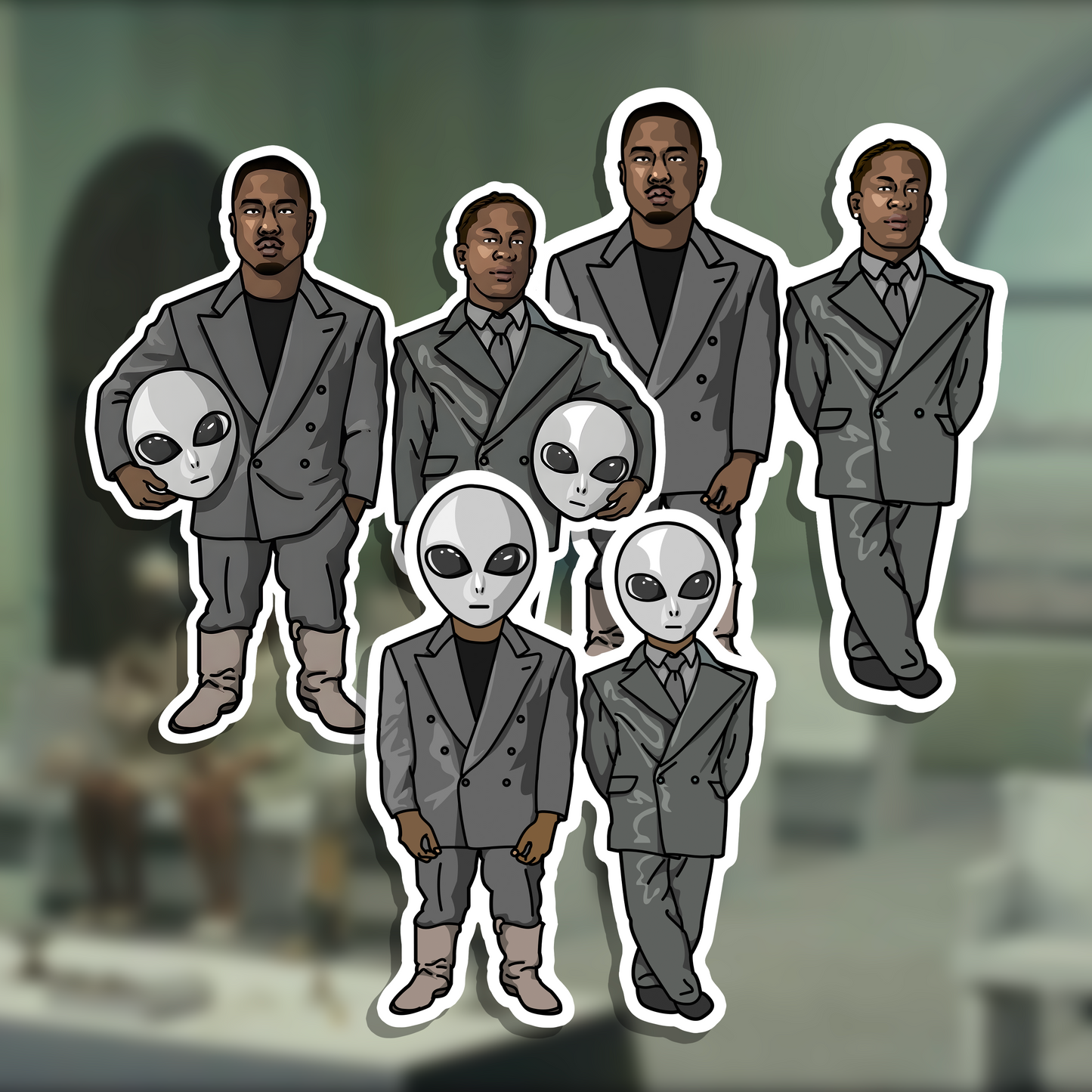 Kanye West, Travis Scott Sticker Set - Father