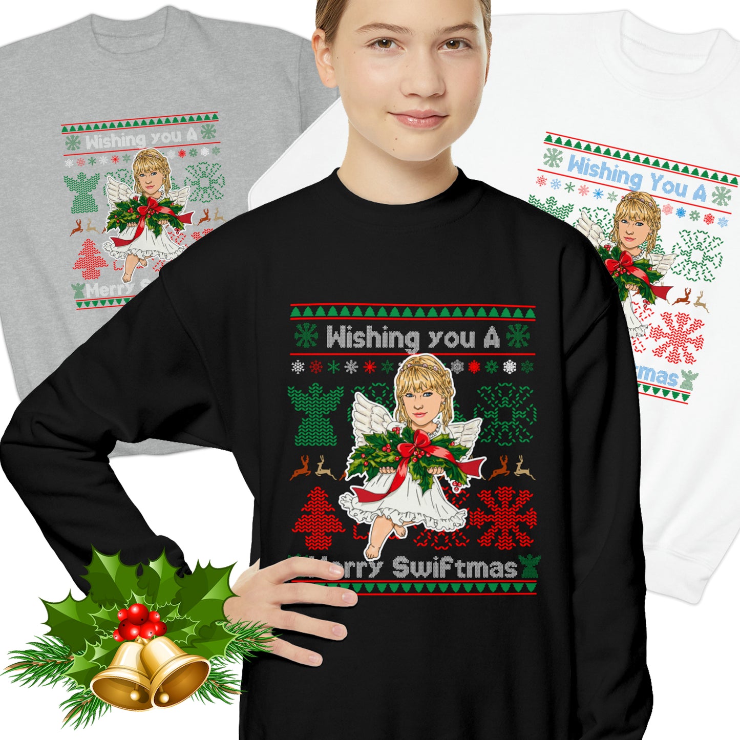 Taylor Swift Kid's Ugly Christmas Sweater - Angel