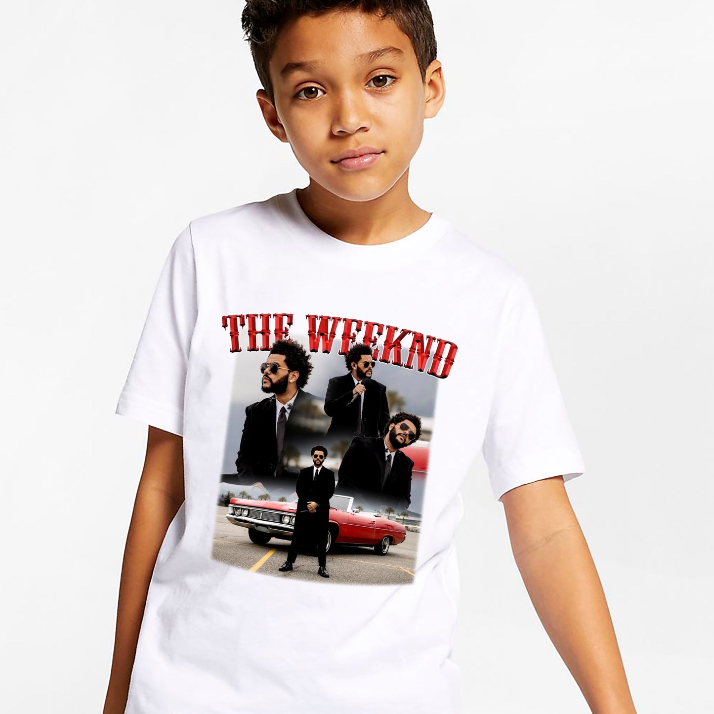 The Weeknd Kid's Vintage Tee - Candy Red