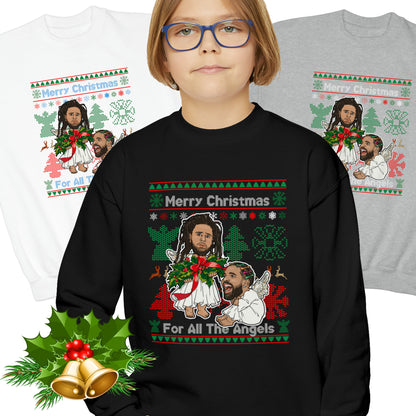 Drake, J Cole Kid's Ugly Christmas Sweater - Angels