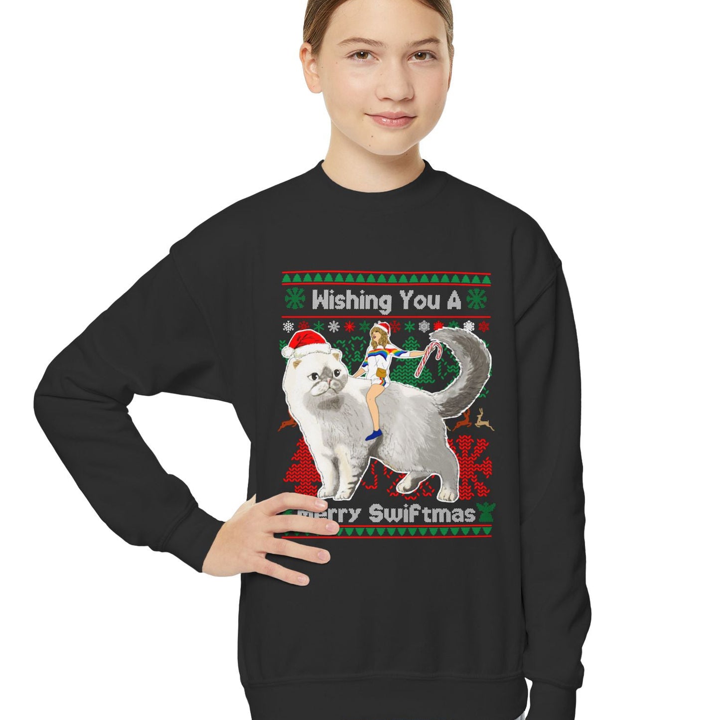 Taylor Kid's Ugly Christmas Sweater - Caticorn