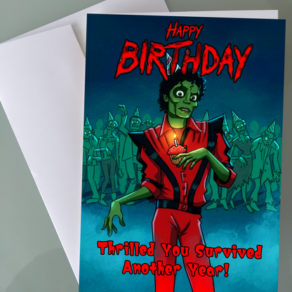 Michael Jackson Birthday Card - Cartoon Thriller