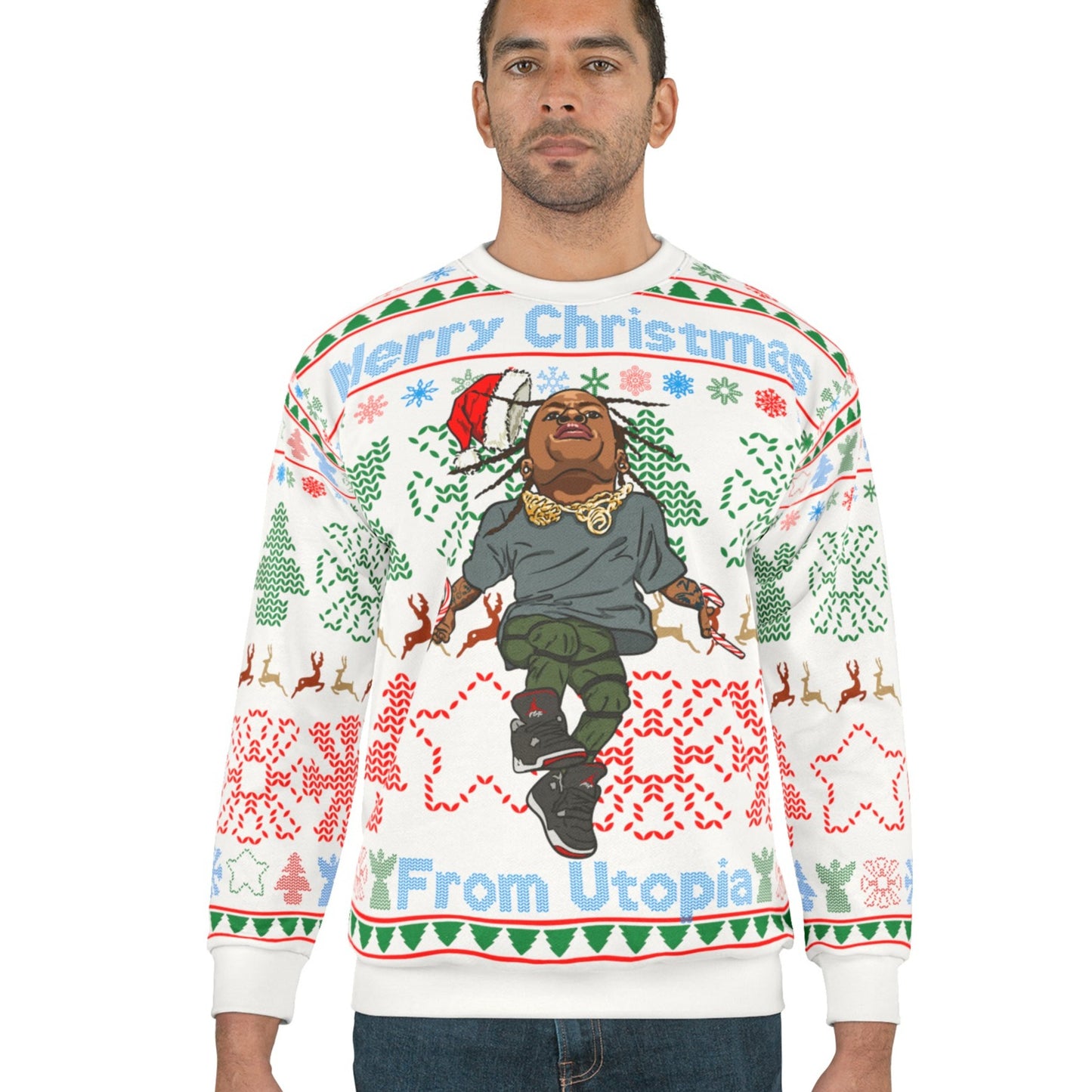 Travis Scott Ugly Christmas Sweater Full - Utopia