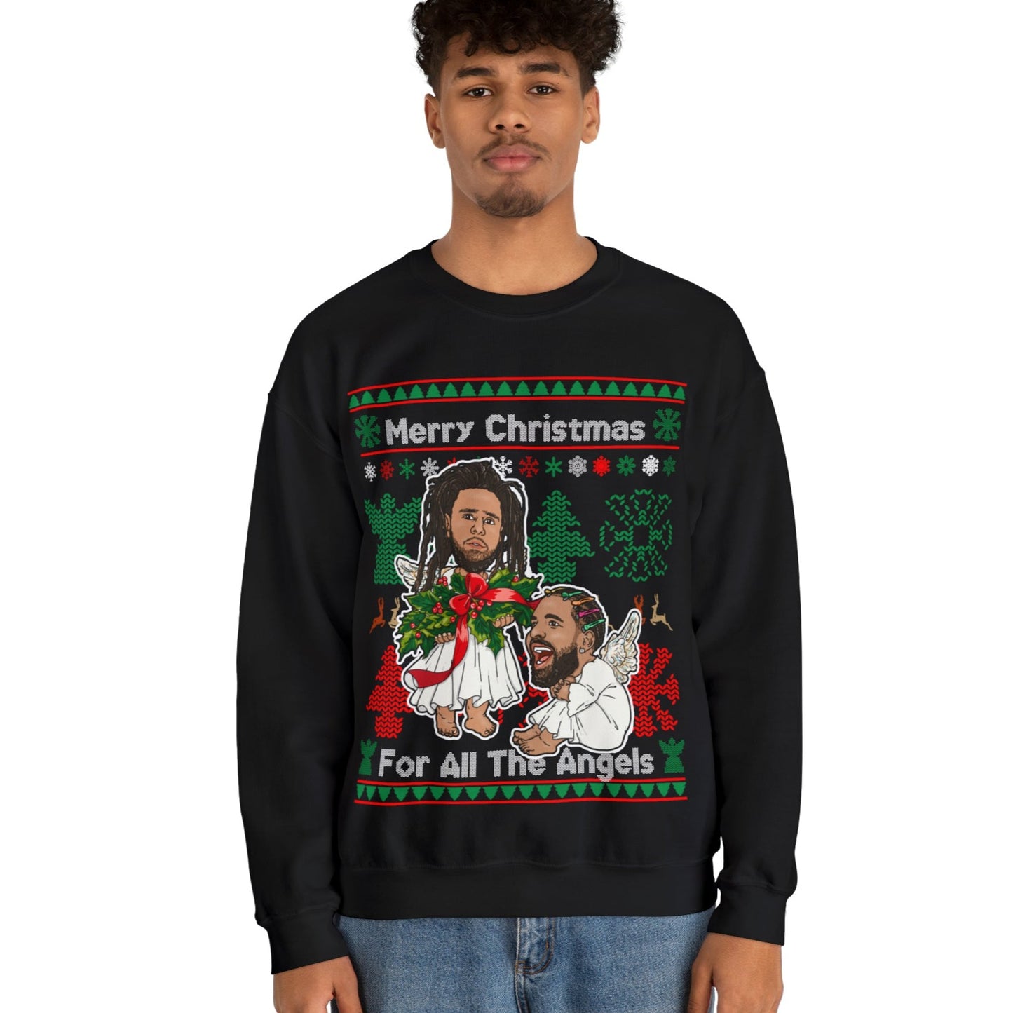 Drake, J Cole Ugly Christmas Sweater - Angels