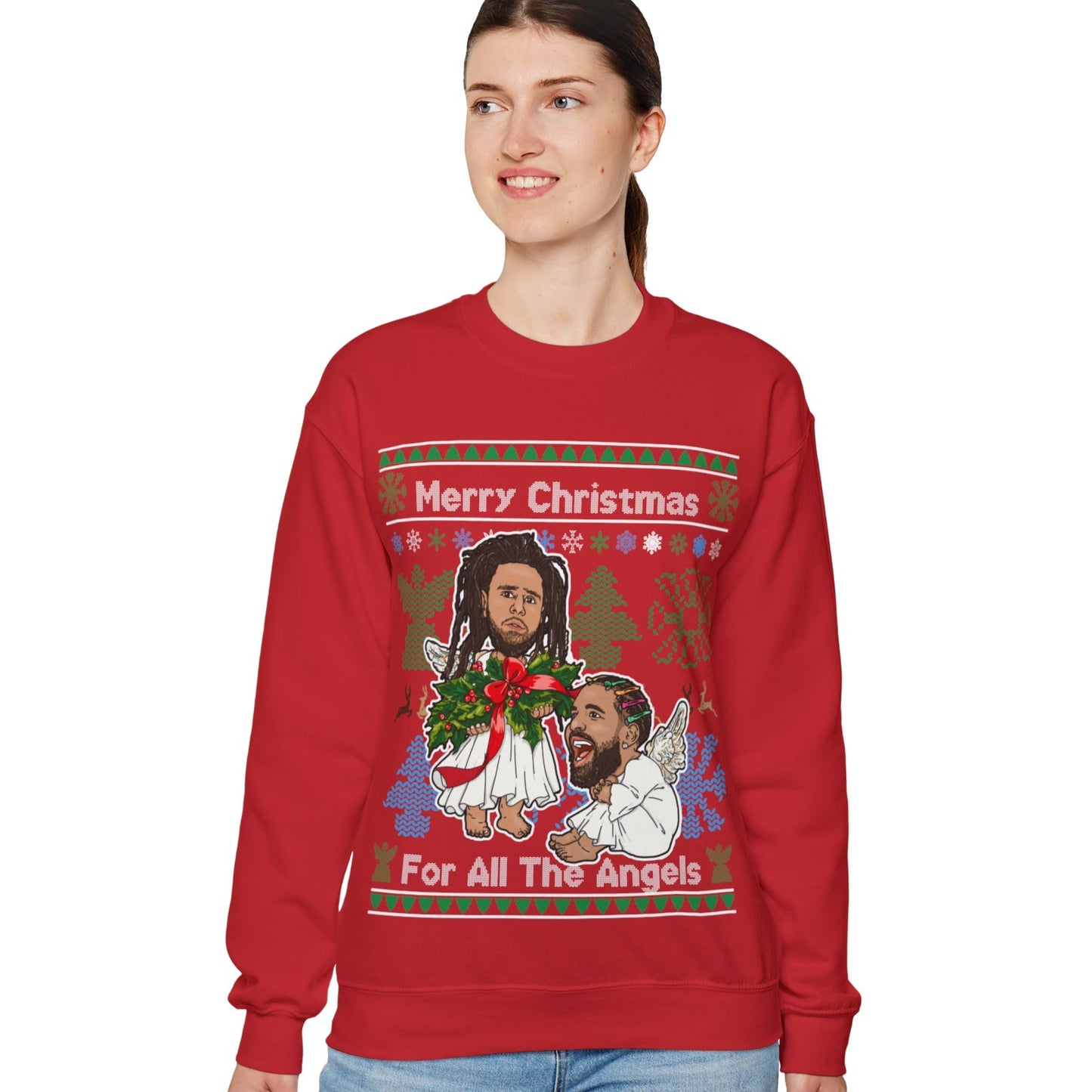 Drake, J Cole Ugly Christmas Sweater - Angels