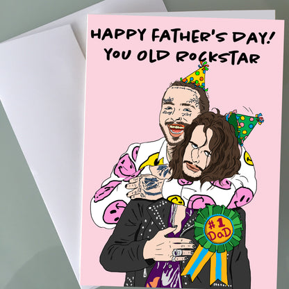 Post Malone and Steven Tyler Father's Day Card - Rocksta