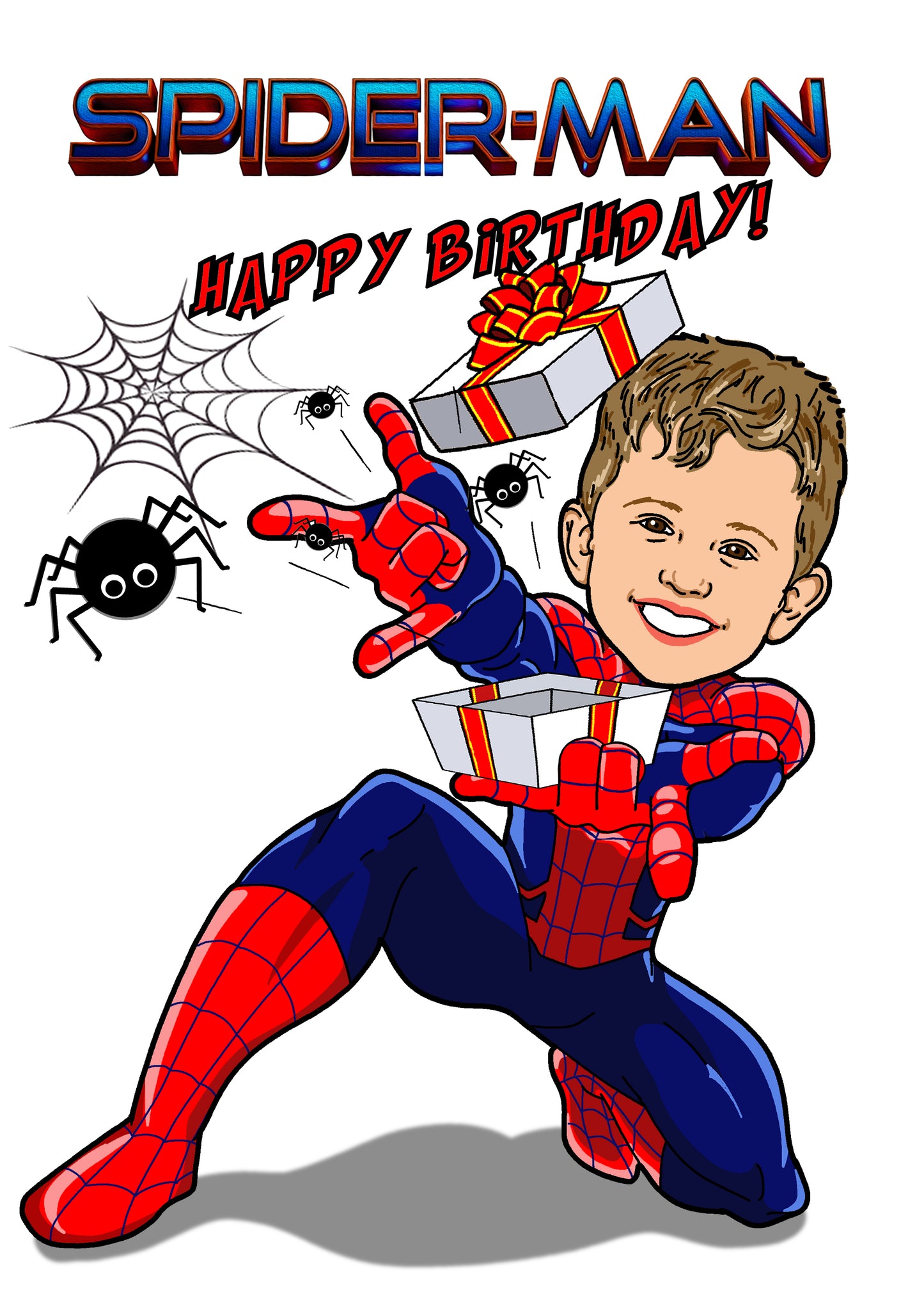 Custom Spiderman Birthday Card - No Way Home