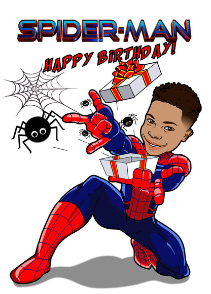 Custom Spiderman Birthday Card - No Way Home